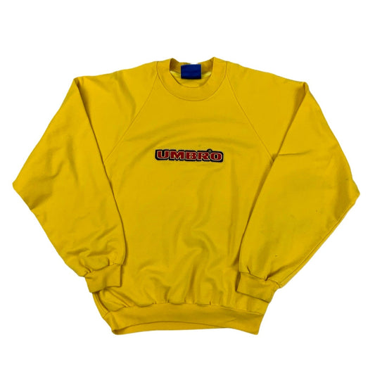 Vintage 90s Umbro Yellow Logo Spell Out Sweatshirt S M