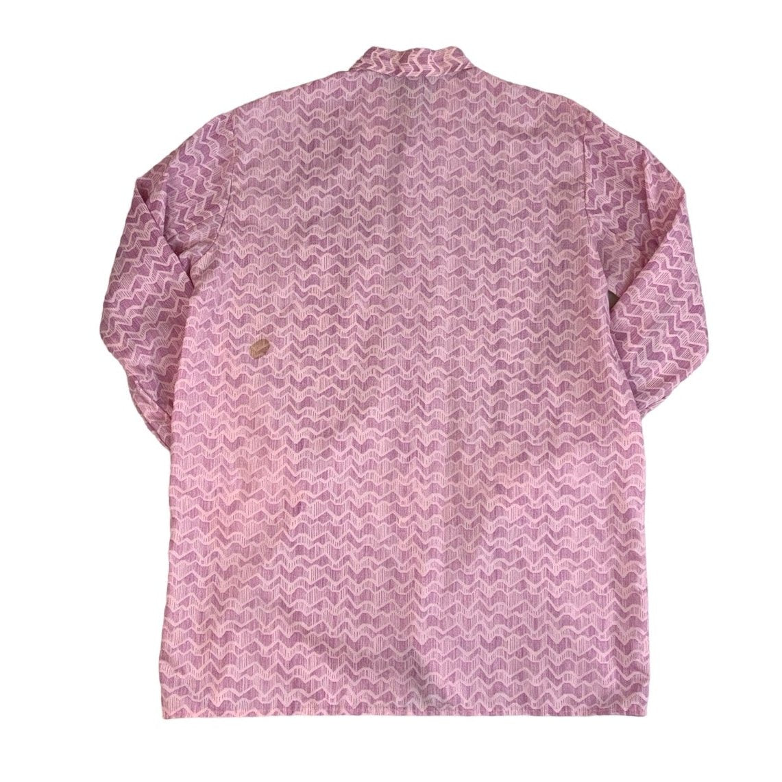 Vintage 'Permaflitt' Pink Zig-Zag Dagger Collar Shirt L 14 16