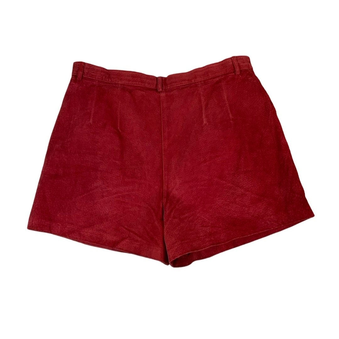 Genuine Leather High Waist Red Shorts M 14 16