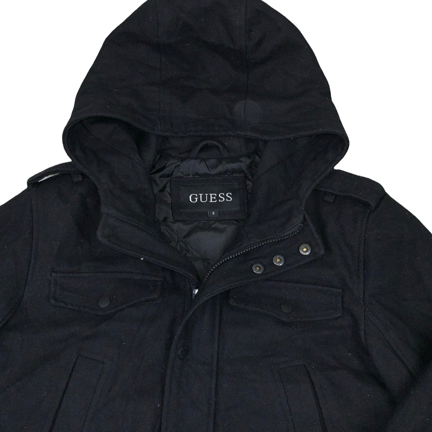 Vintage 90s 'Guess' Black Coat M L 16