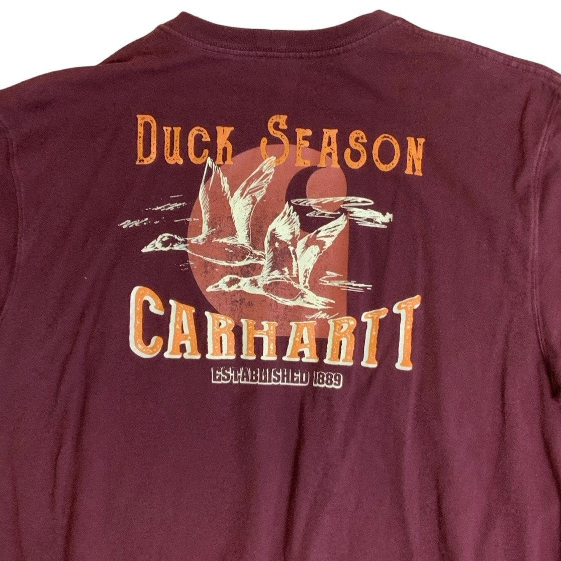 Burgundy Carhartt Workwear Long Sleeve Tee L XL