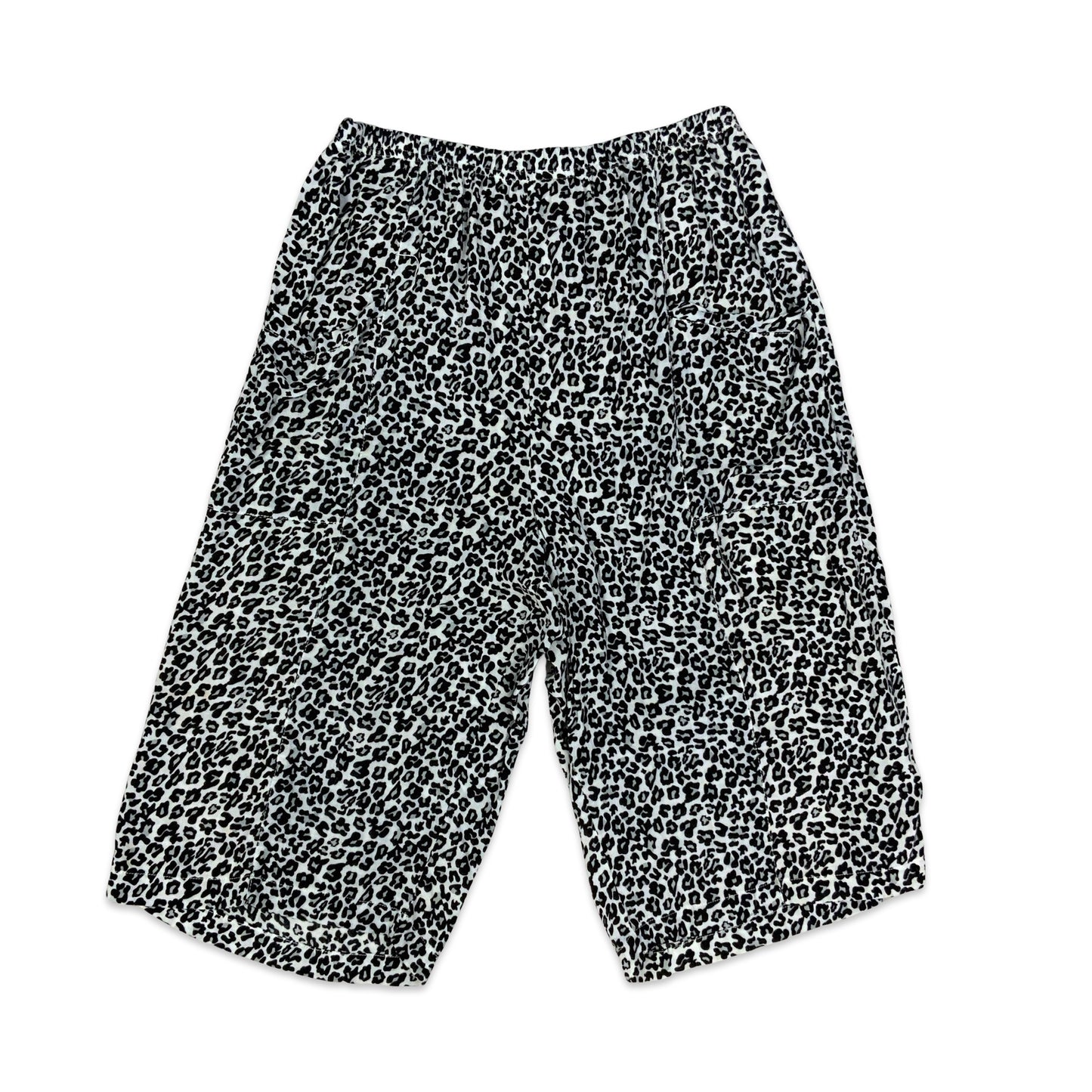 Vintage Black & White Animal Print Shorts 10 12 14 16 18