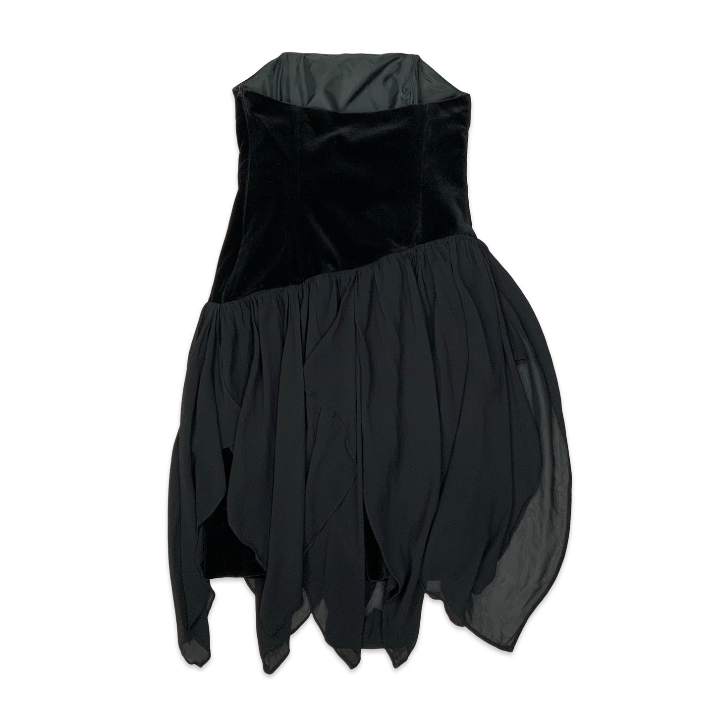 Vintage Black Velvet Laura Ashley Bandeau Dress 8