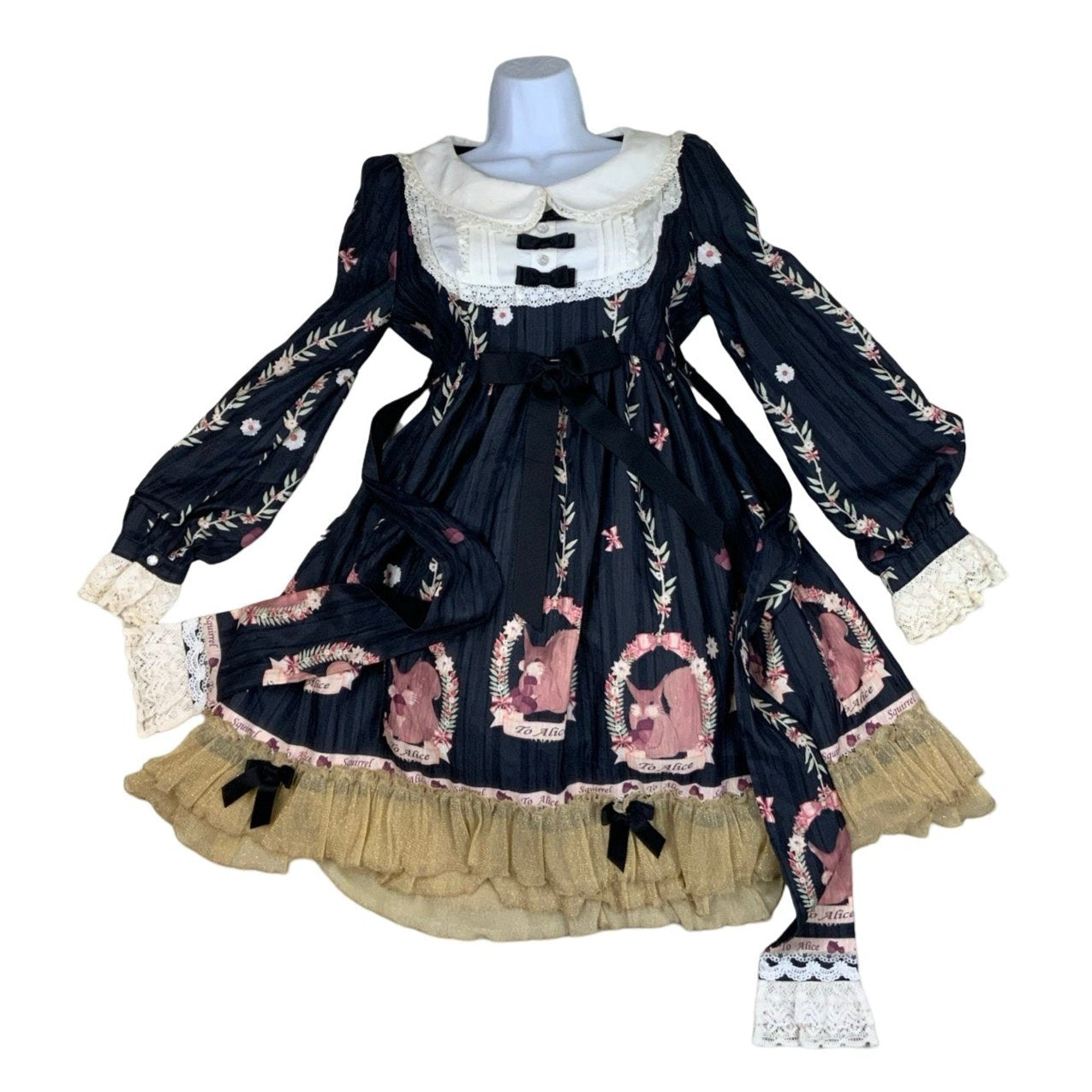 Lolita 'Doll Paradise' Navy Tutu Midi Dress XS 8 10