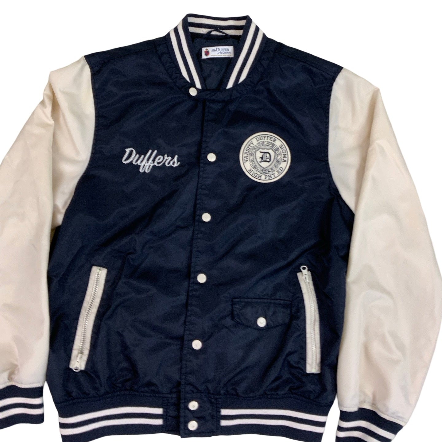 Vintage Navy & White 'Duffer' Varsity Jacket M L