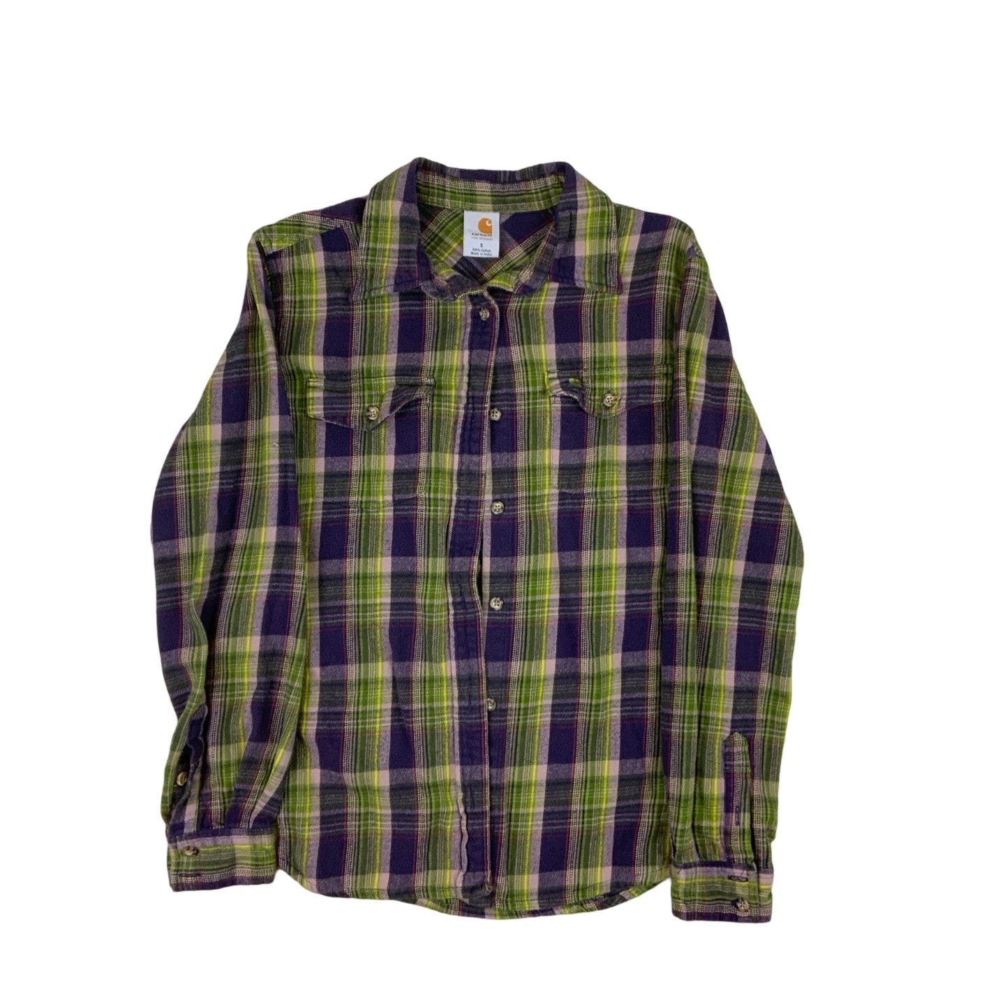 Carhartt Long Sleeve Flannel Work Shirt XS S