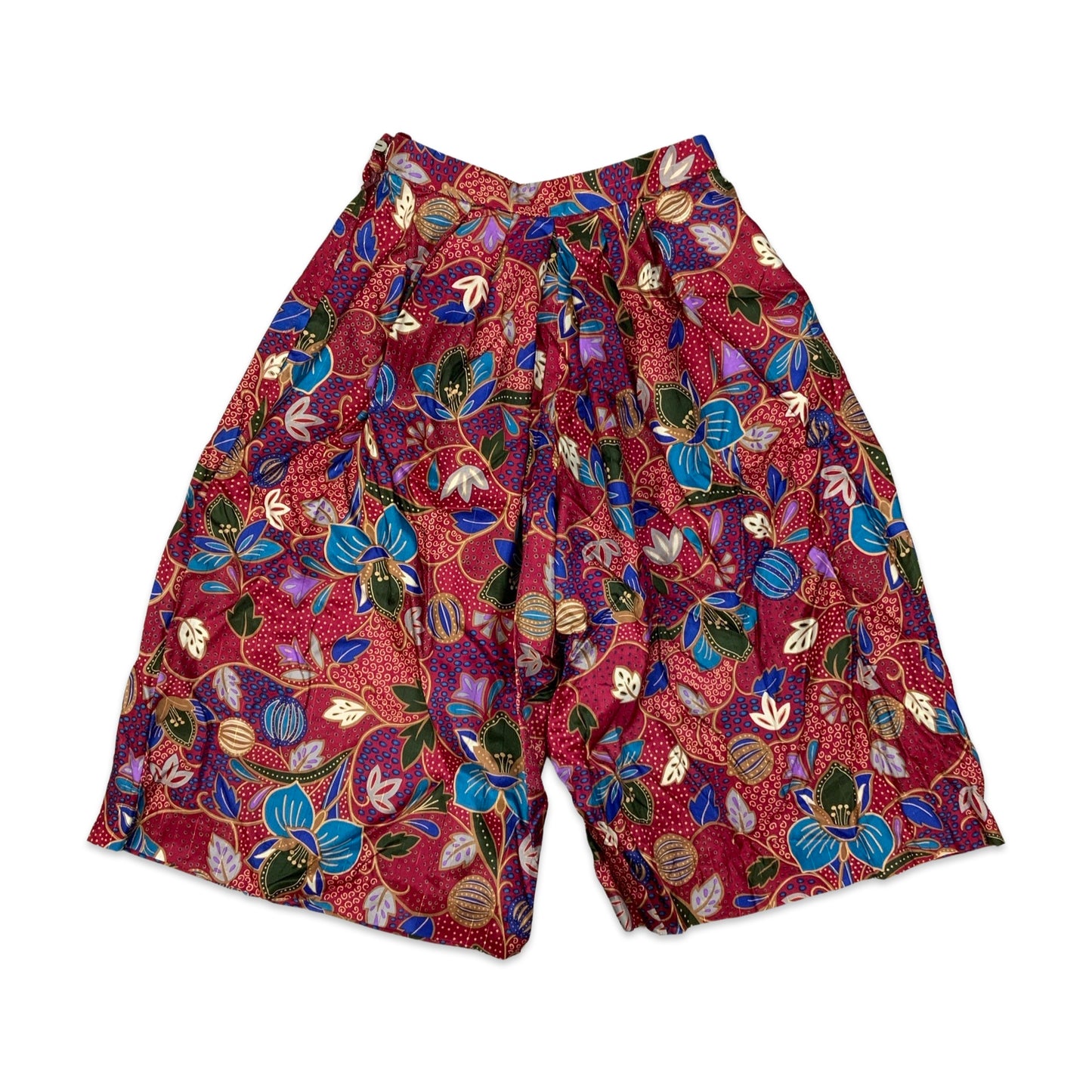 Vintage Pleated Abstract Print Shorts 4