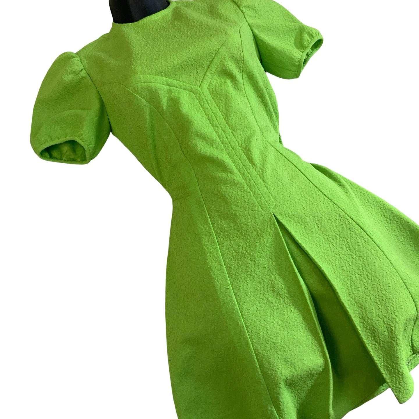 Vintage 60s 70s Green Babydoll Mini Dress 6 8