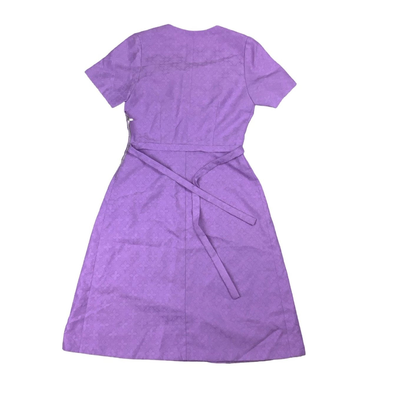 Vintage 60s 70s Purple Scoop Neck Aline Midi Dress 6 8 10