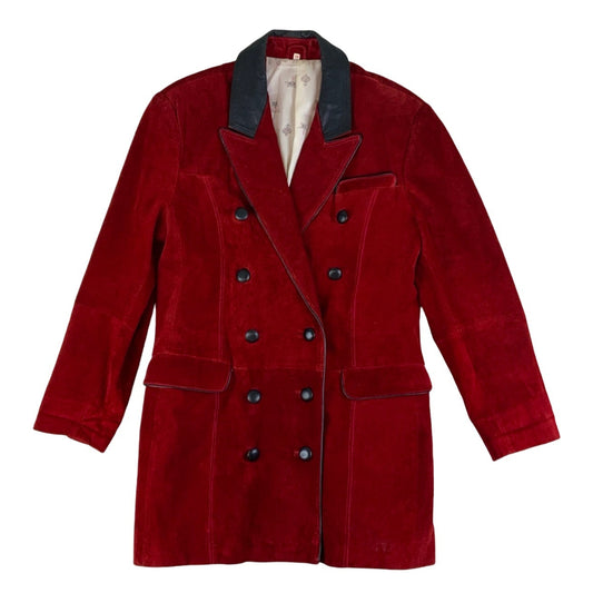 Vintage Double Breasted Suede Red Jacket