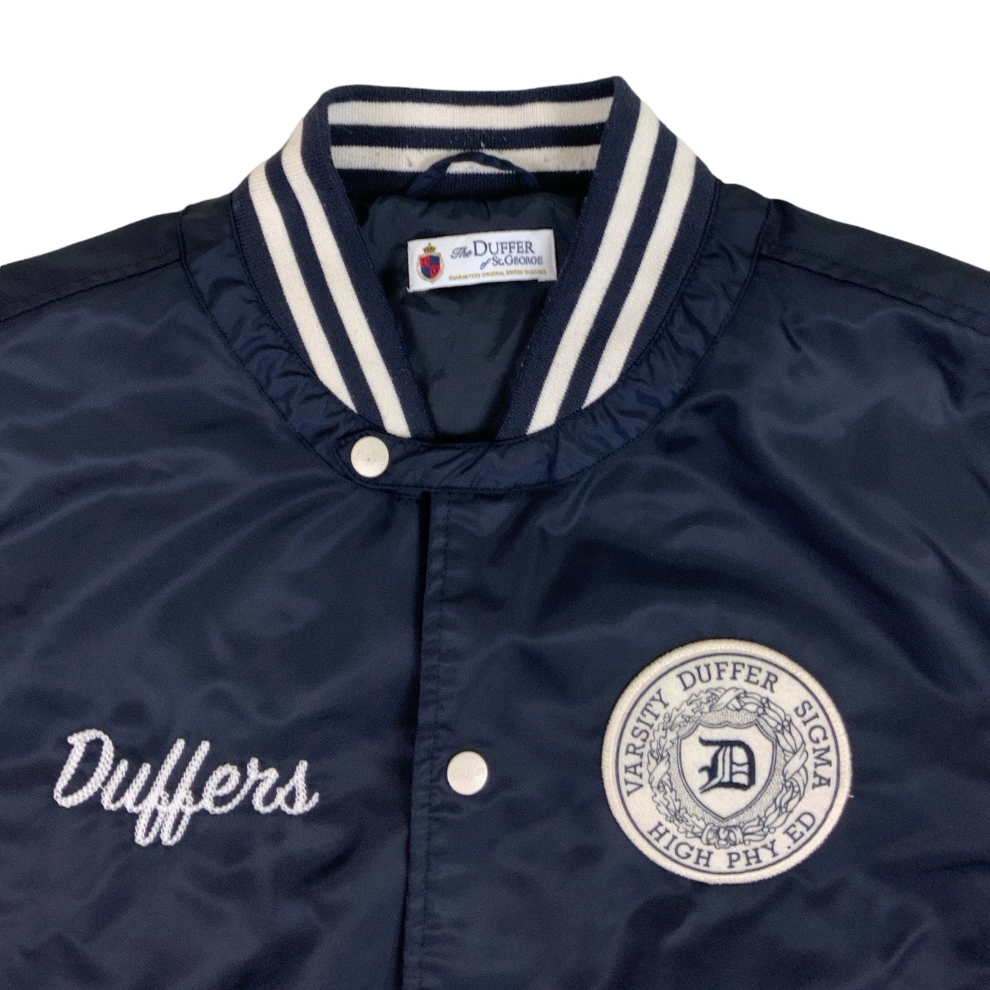 Vintage Navy & White 'Duffer' Varsity Jacket M L