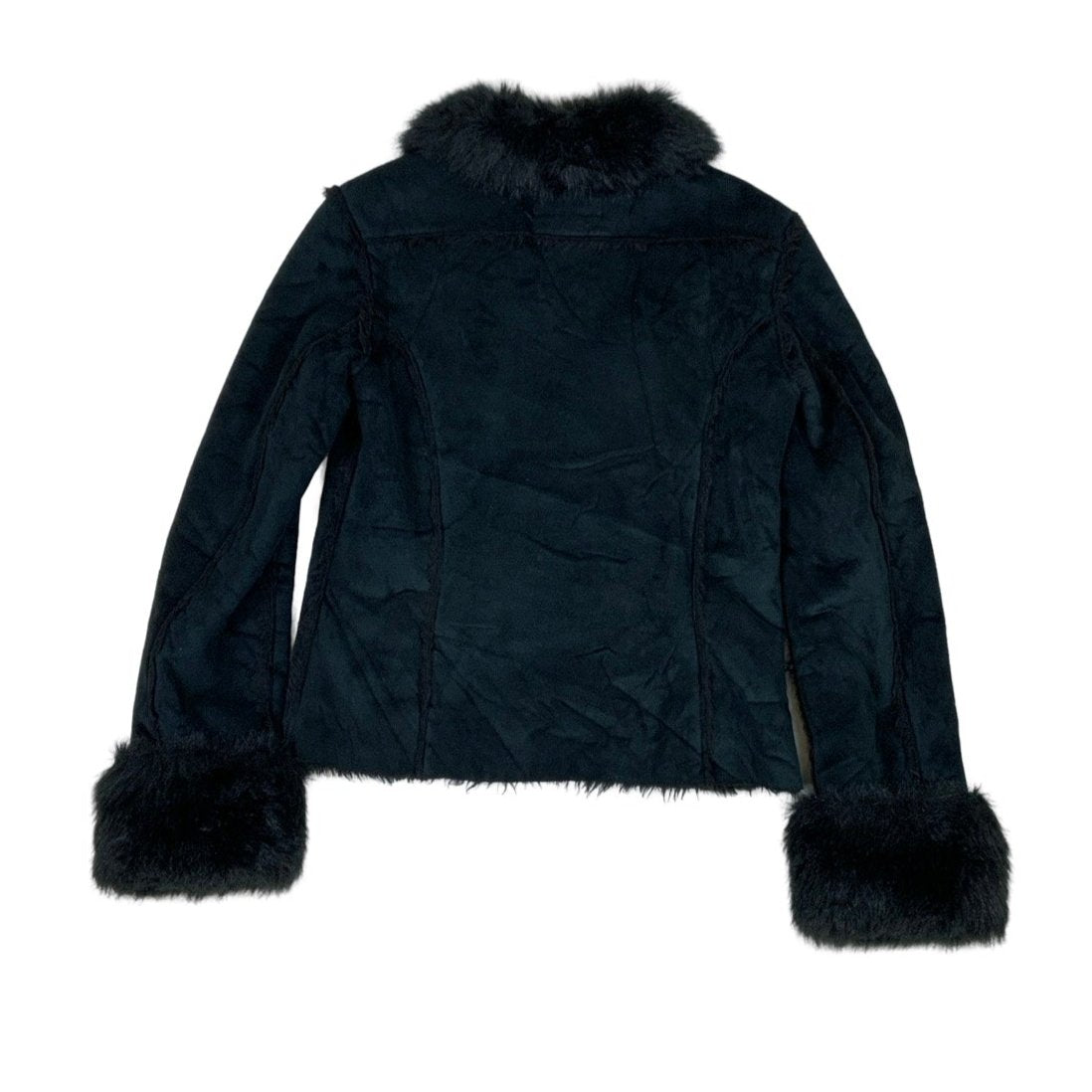 'Yes! Miss. The love Brand' Y2K Black Afghan Fur Coat S 14