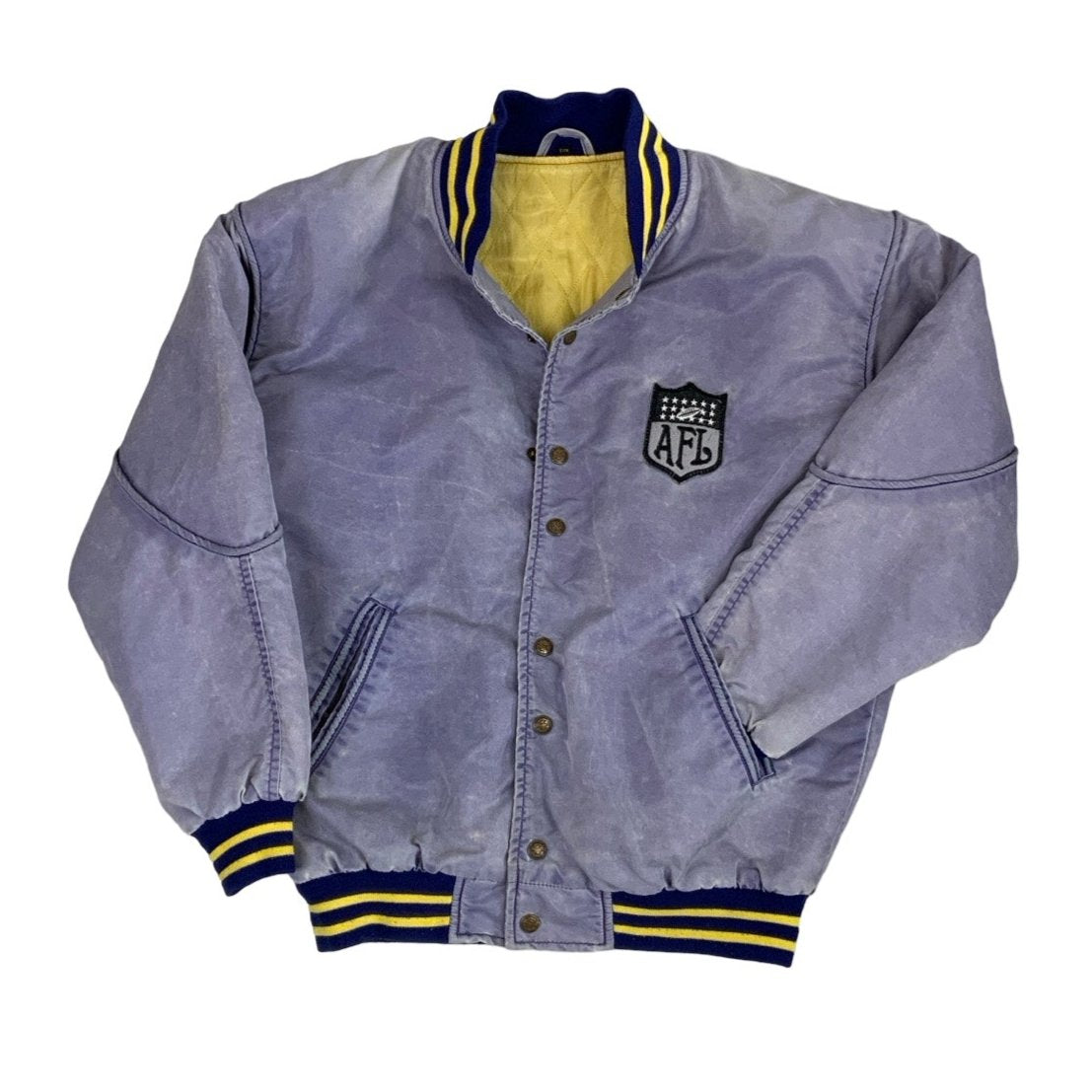 Vintage 90s Los Angeles Vikings Purple Quilted Bomber Varsity Jacket L XL