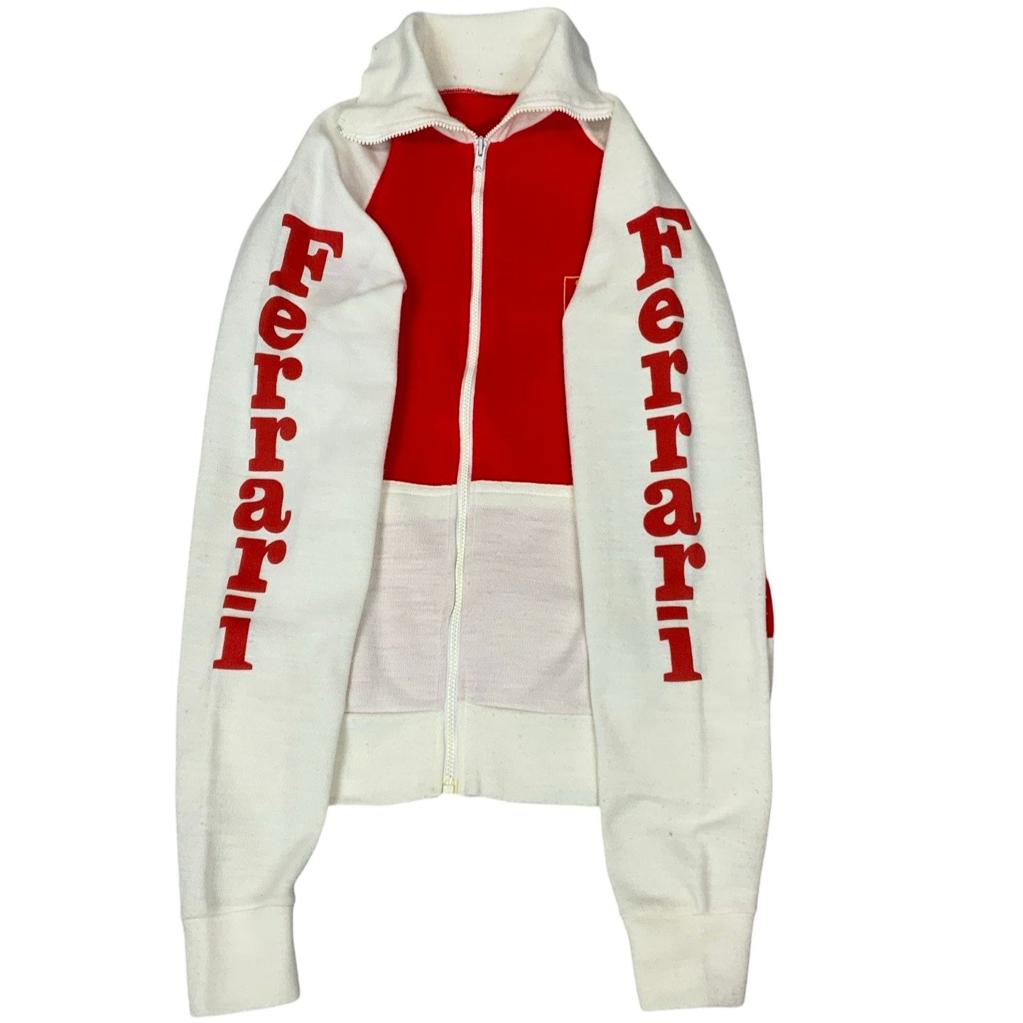 Vintage Red White Ferrari Bomber Track Jacket