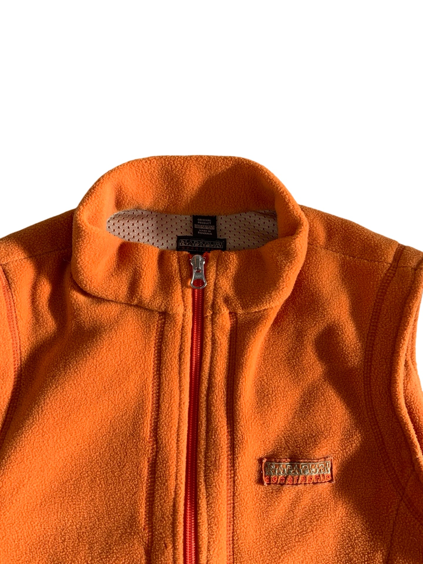 00s Napapijri Orange Fleece Body Warmer S M