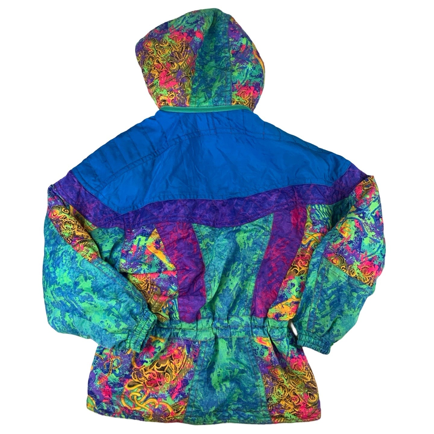 Vintage 90s Ellese Bright Hooded Pattern Ski Jacket XL