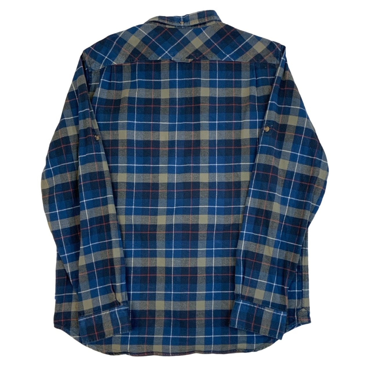 Vintage 90s Fjallraven Blue Grey Check Tartan Gingham Flannel Shirt L 18