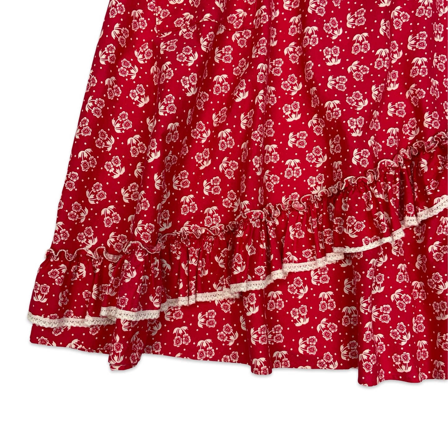 Vintage Floral Midi Skirt with Tiered Pleated Detail 16