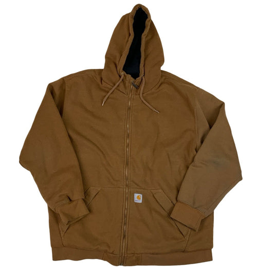 Carhartt Tan Rain Defender Workwear Zip-Up Hoodie XL XXL