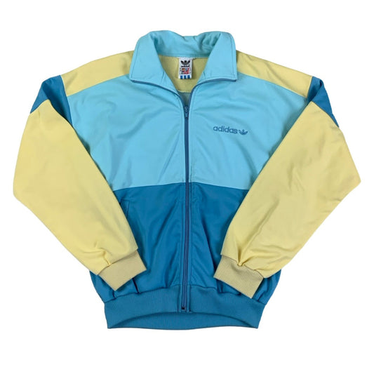 Vintage Adidas Pastel Blue & Yellow Track Jacket M L