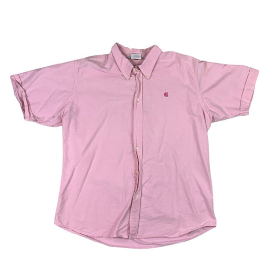 Light Pink Carhartt Short Sleeved Work Wear Shirt L XL