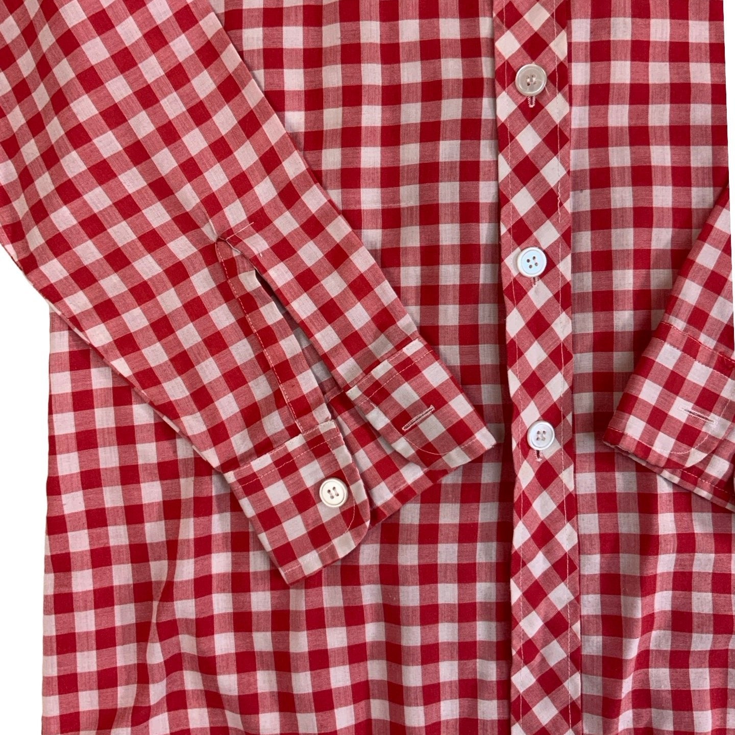 Vintage 'Collection Trend' Red White Check Dagger Collar Shirt