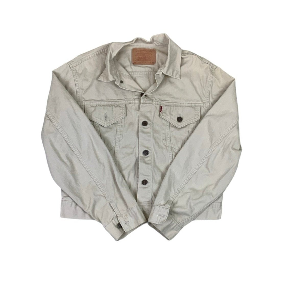 Vintage 90s 'Levi Strauss & Co' Cream Denim Jacket M L 18