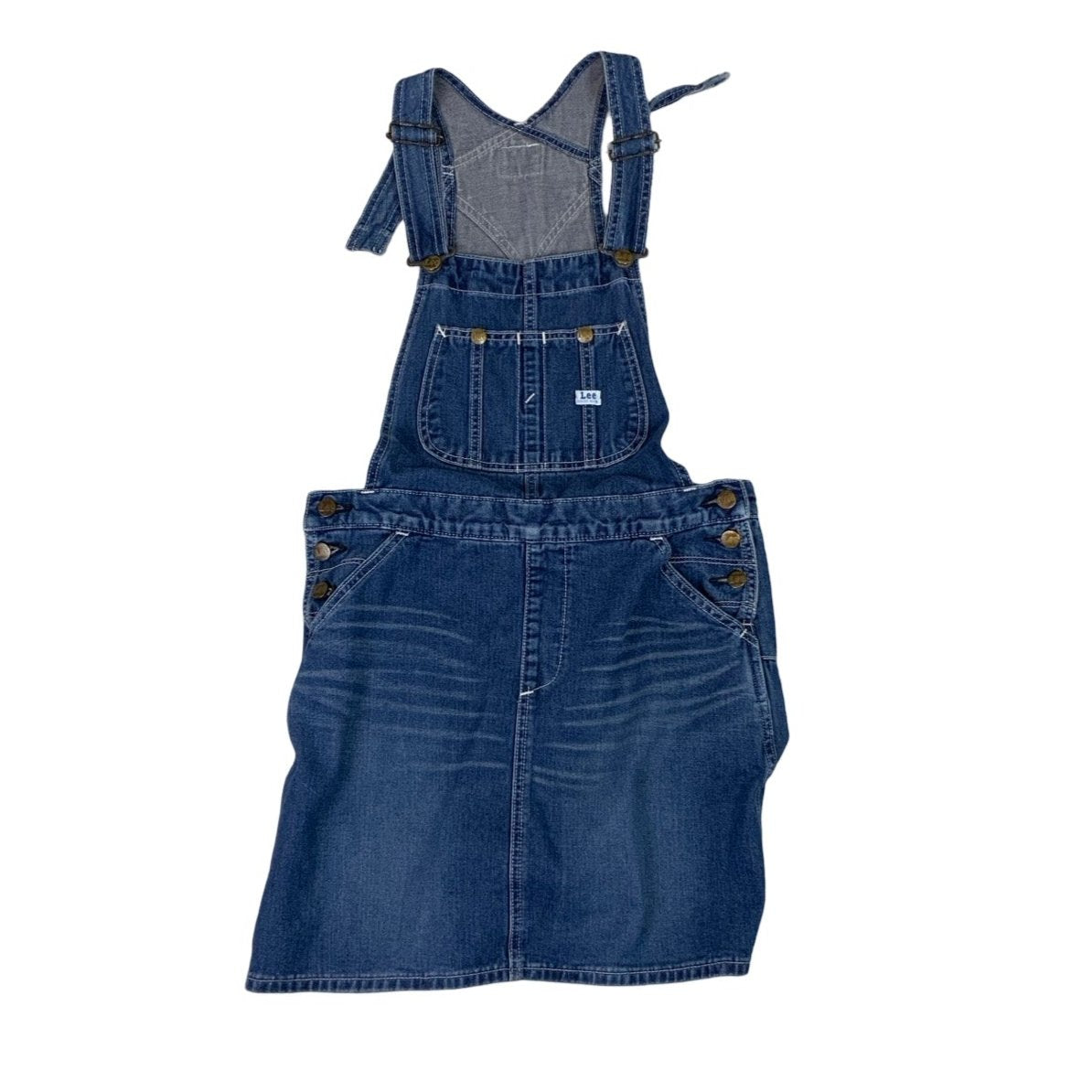 Vintage 90s Lee Mini Dungaree Dress Pinafore S 12