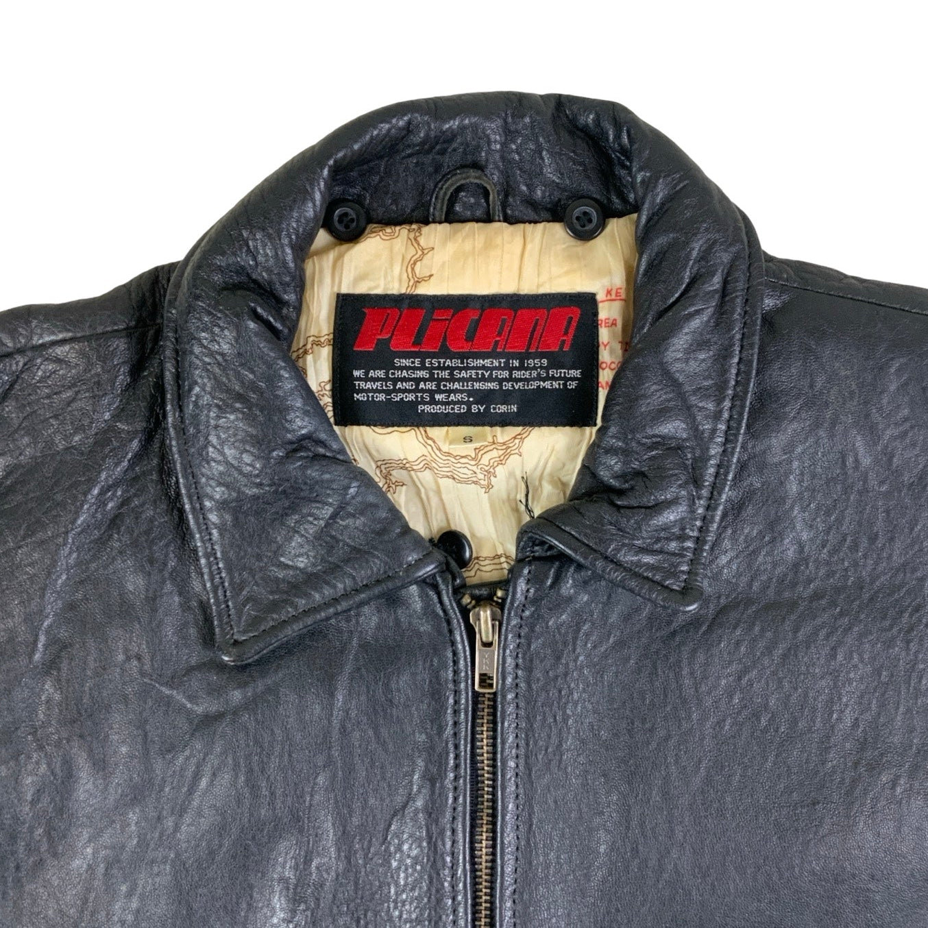 Vintage G-1 Black 'Plicana' Leather Flight Jacket XS S