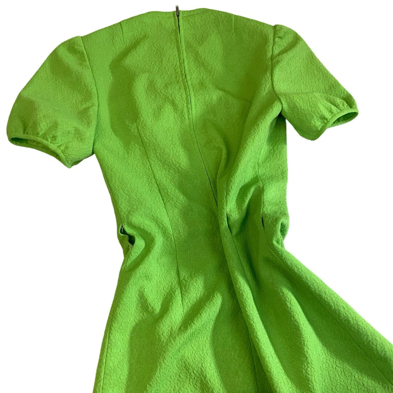 Vintage 60s 70s Green Babydoll Mini Dress 6 8