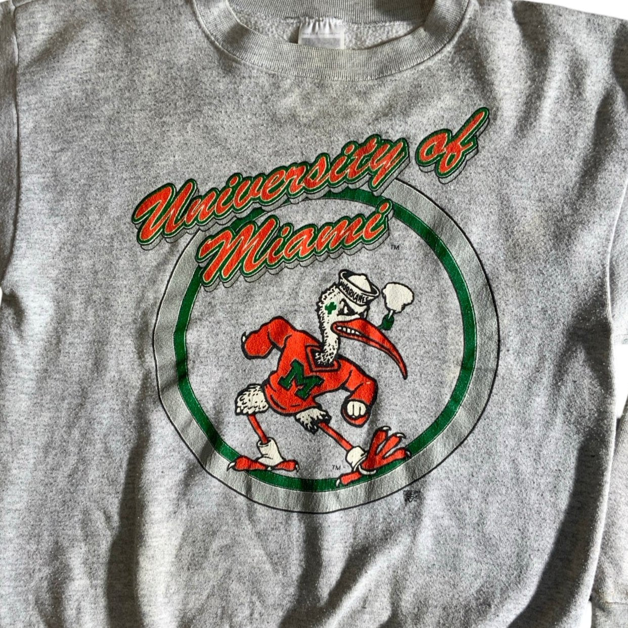 Vintage 90s University of Miami Graphic Bird Sweatshirt L 16