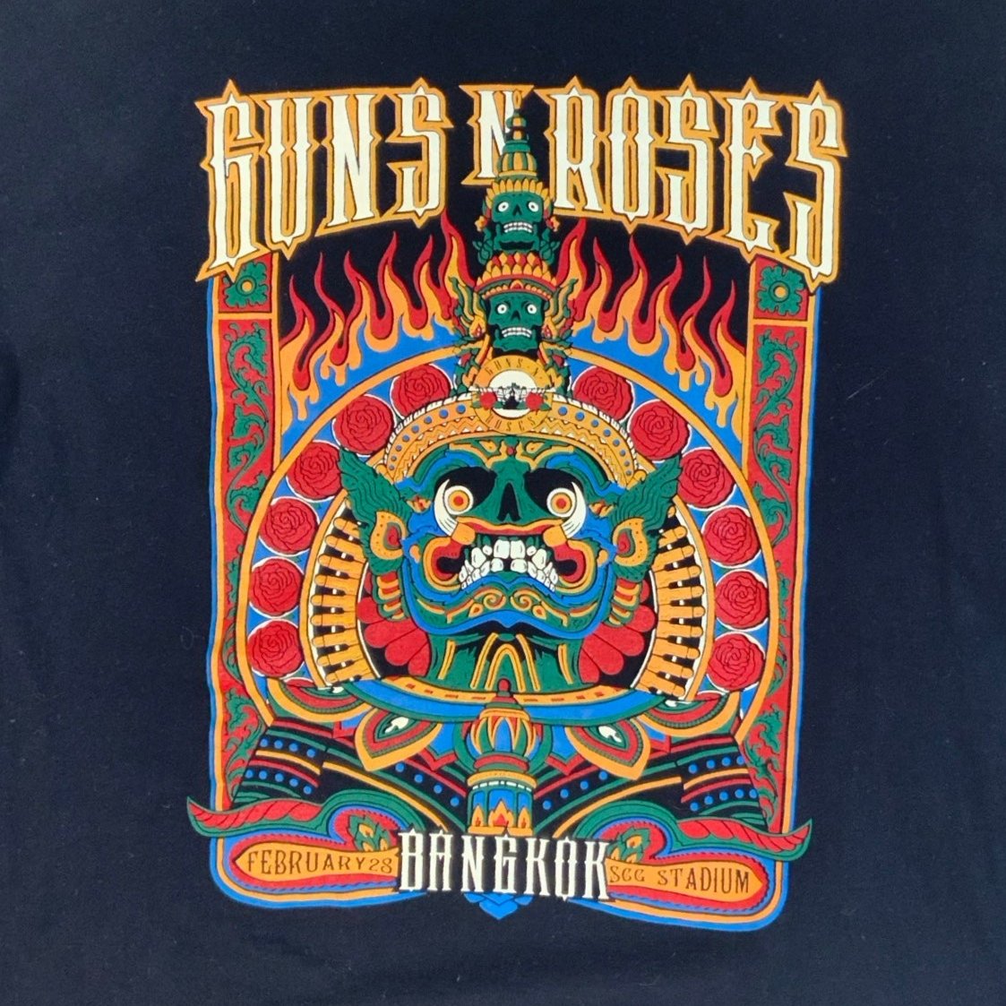 Vintage 90s Guns n Roses Bangkok Feb '28 Graphic Band Tee S 12