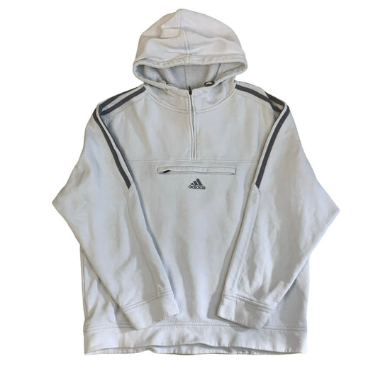 Vintage 90s White Adidas Sweatshirt Hoodie XL