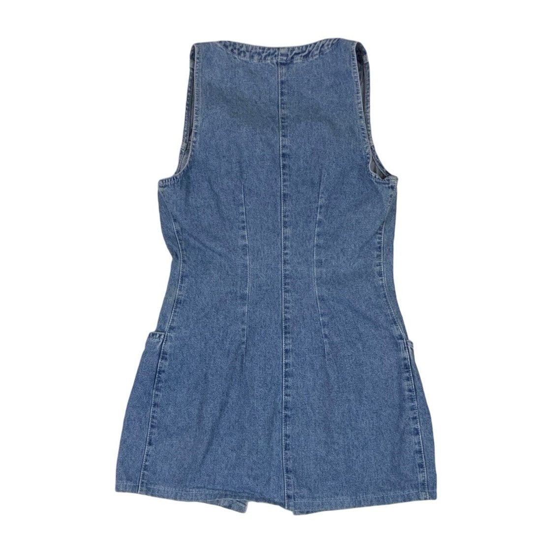 Y2K 90s Holiday Light Blue Denim Sleeveless Mini Dress XS 4 6