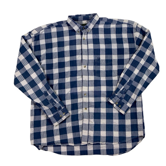 Fred Perry Blue Checkered Shirt L XL