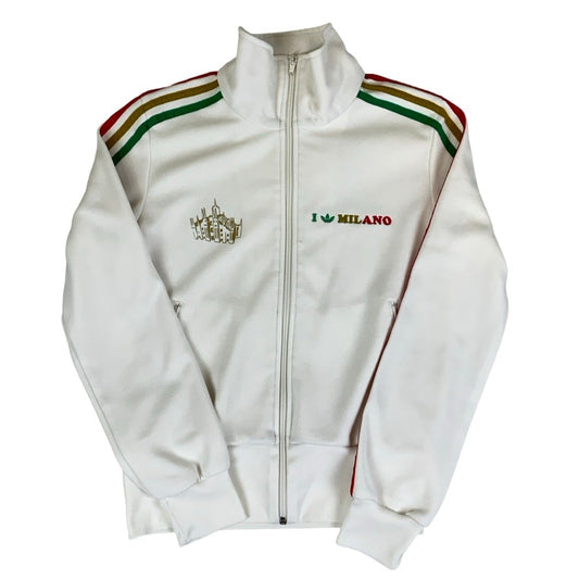 Vintage 2000s Milano Football White Adidas Track Jacket XS