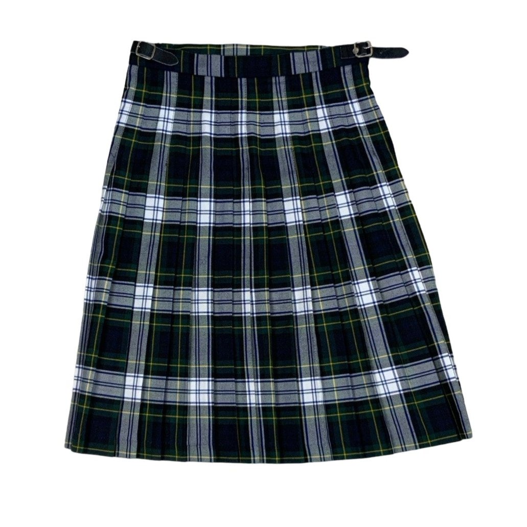 Vintage 'Murray Brothers of Hawick Scotland' Green Blue White Yellow Black Scottish Tartan Kilt XS