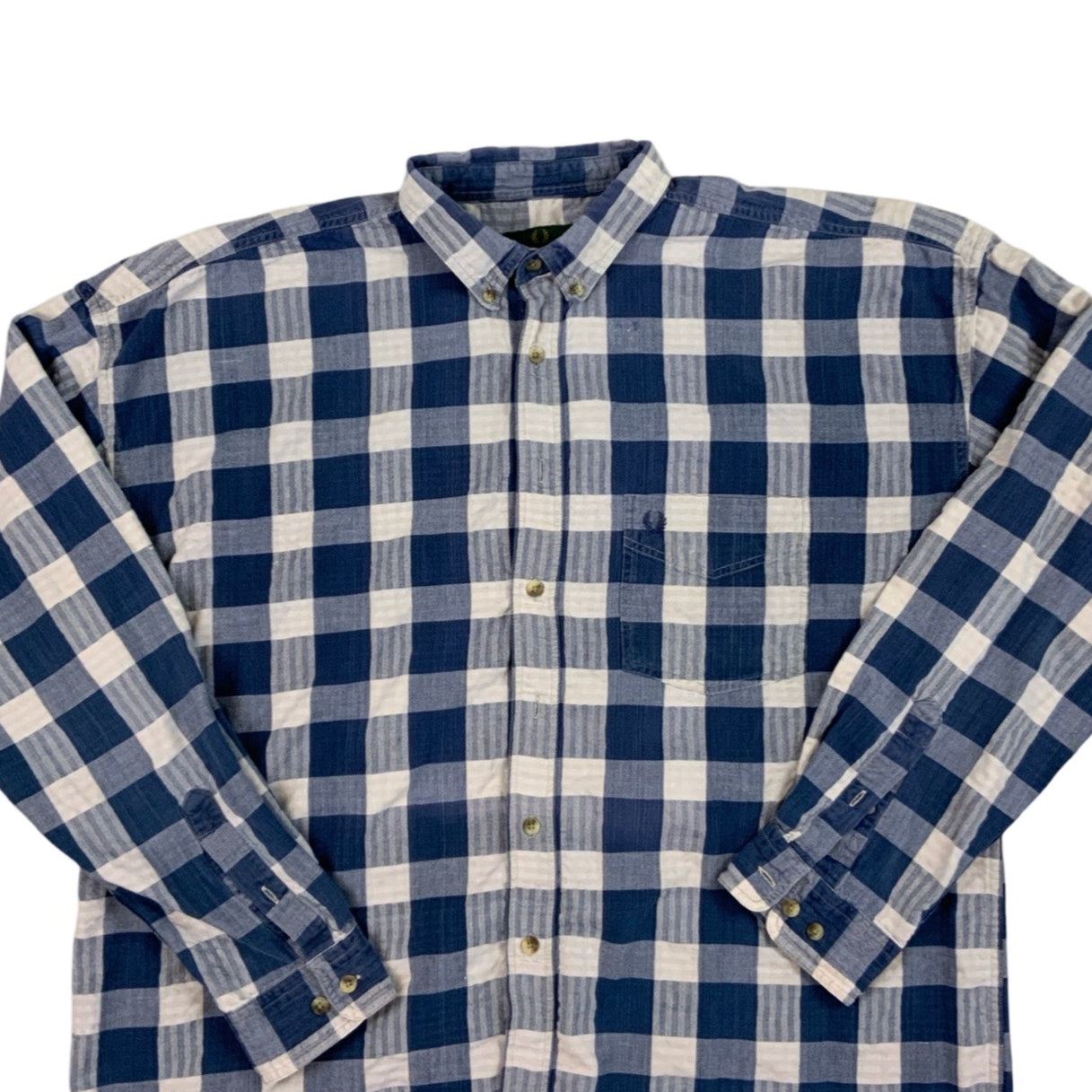 Fred Perry Blue Checkered Shirt L XL