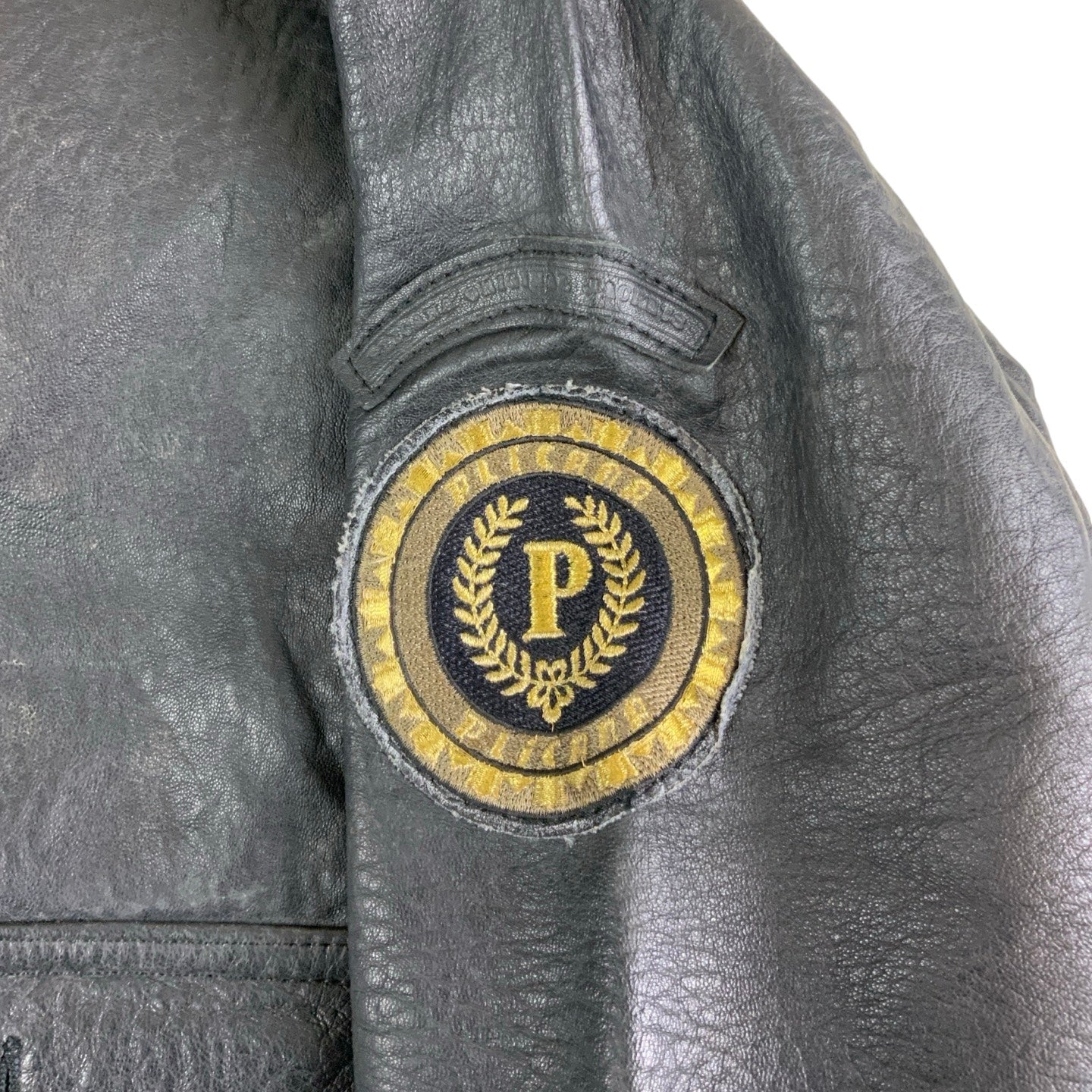 Vintage G-1 Black 'Plicana' Leather Flight Jacket XS S