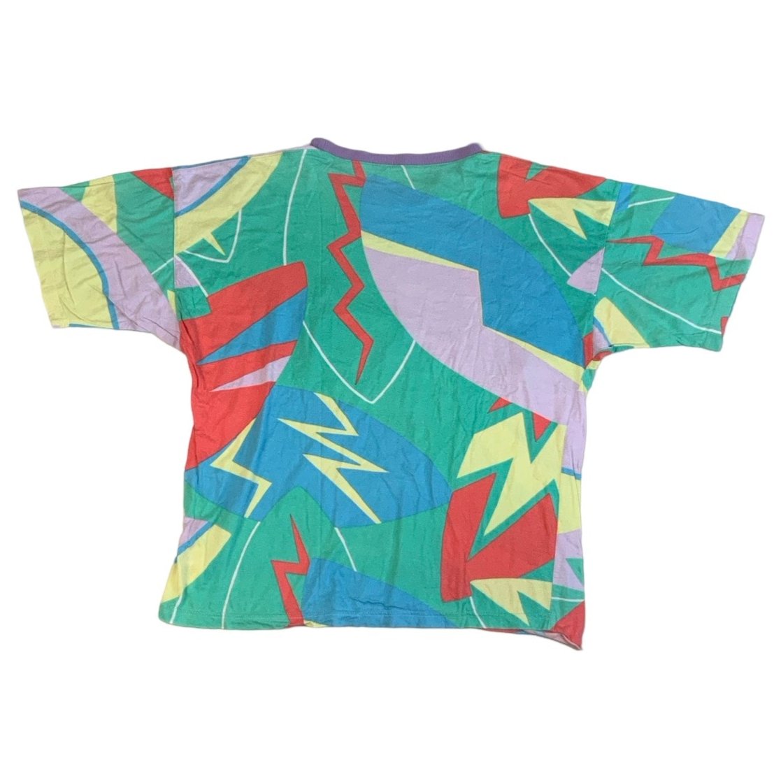 90s Colourful 'Elho' Geometric Shapes Surf Graphic Tee L XL