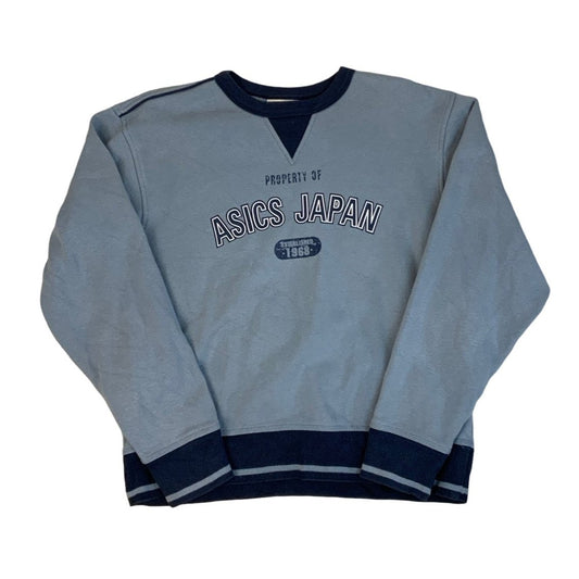 Vintage 90s Blue Asics Japan Sweatshirt