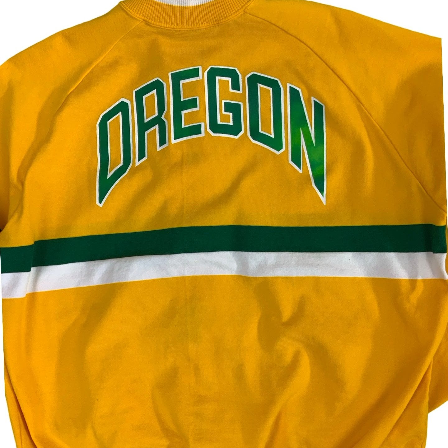 Vintage 90s Oregon Ducks Yellow Green Bomber Varsity Jacket M L