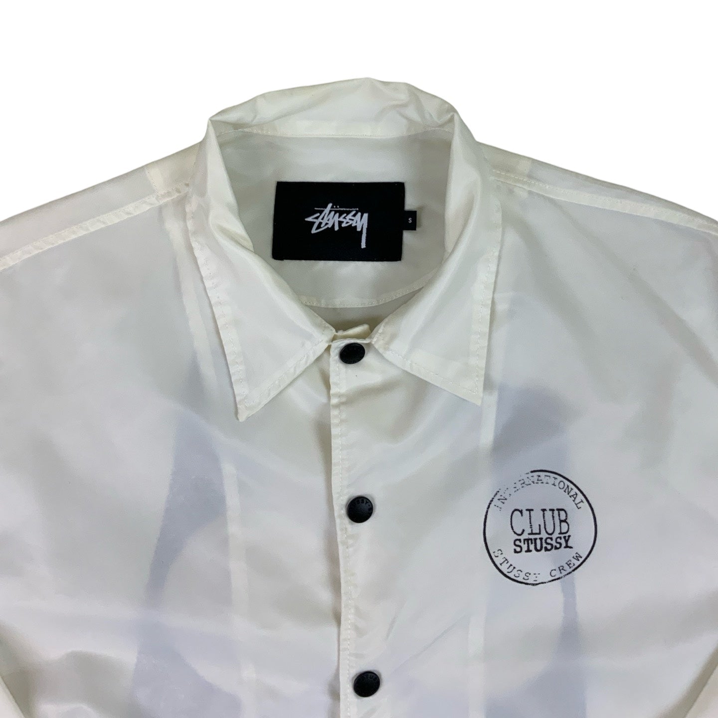 Stussy White Graphic Streetwear Coach Jacket M L