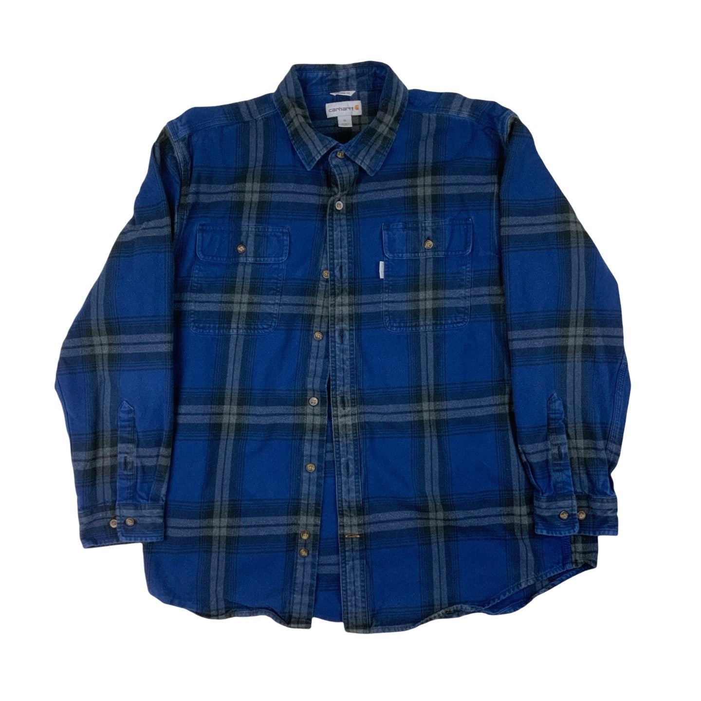 Double Pocket Work Wear Flannel Shirt L XL