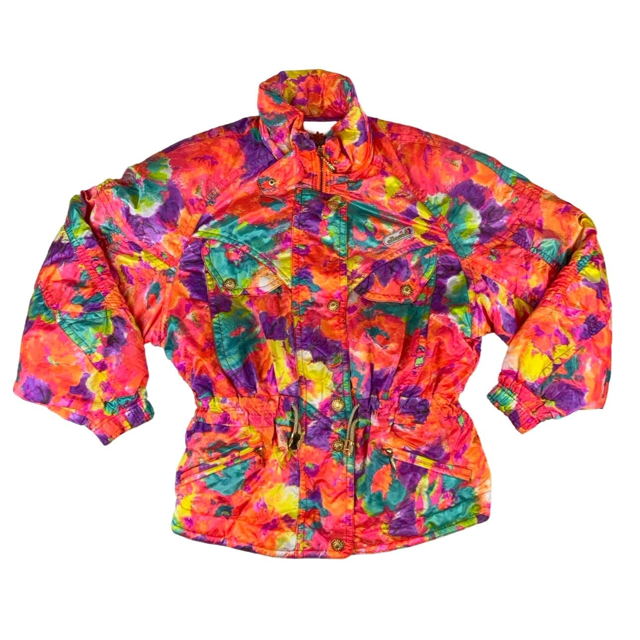 Vintage 90s Ellesse Bright Pattern Retro Ski Jacket M L