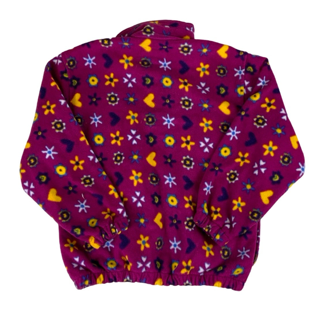 Vintage 90s Raver Flower Print Fleece Jacket S M