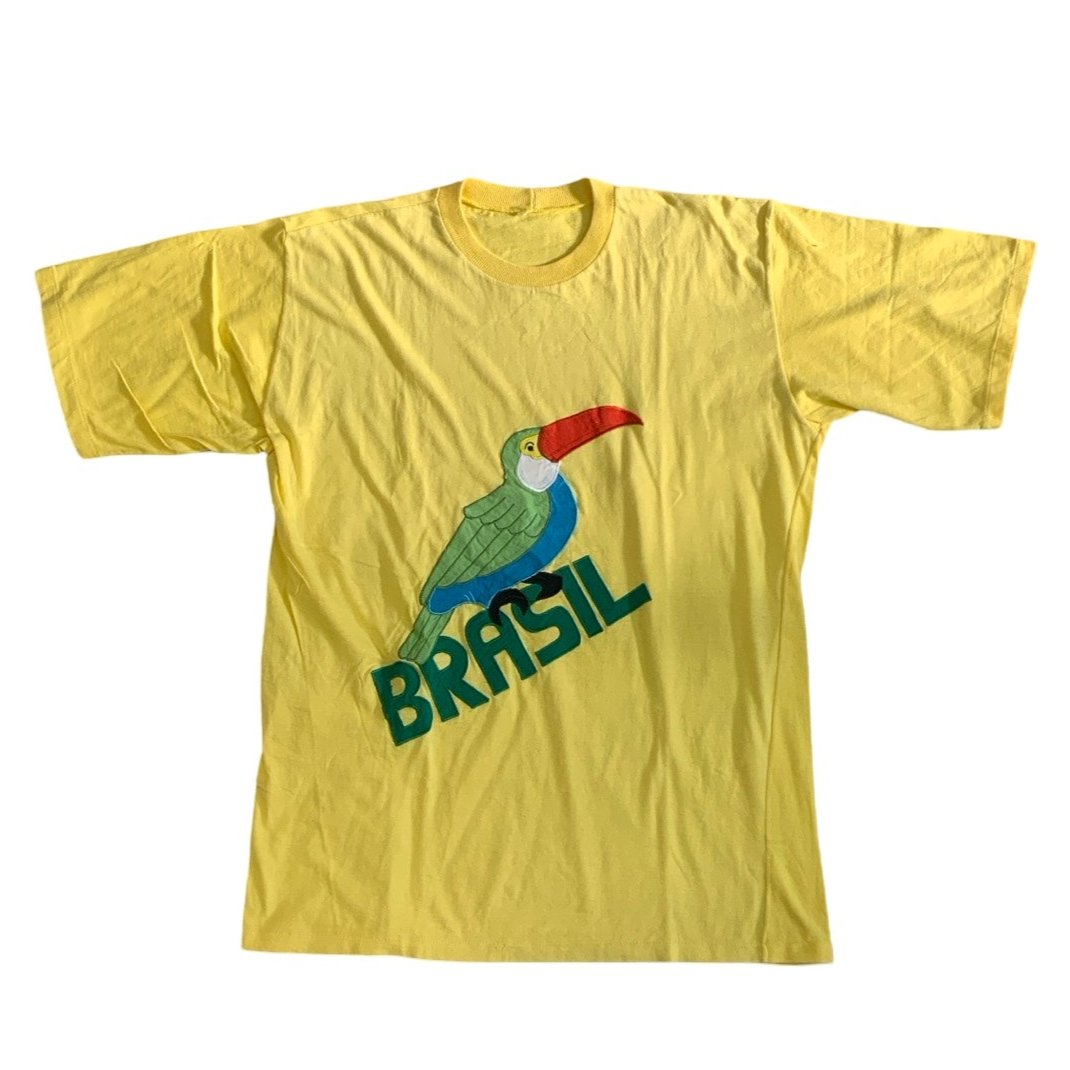 90s Yellow Toucan Brasil Graphic Tee M L