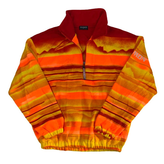 Vintage 90s Salomon Orange Sunset Fleece M L XL