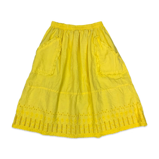 Vintage Yellow Knee Length Skirt 4-10