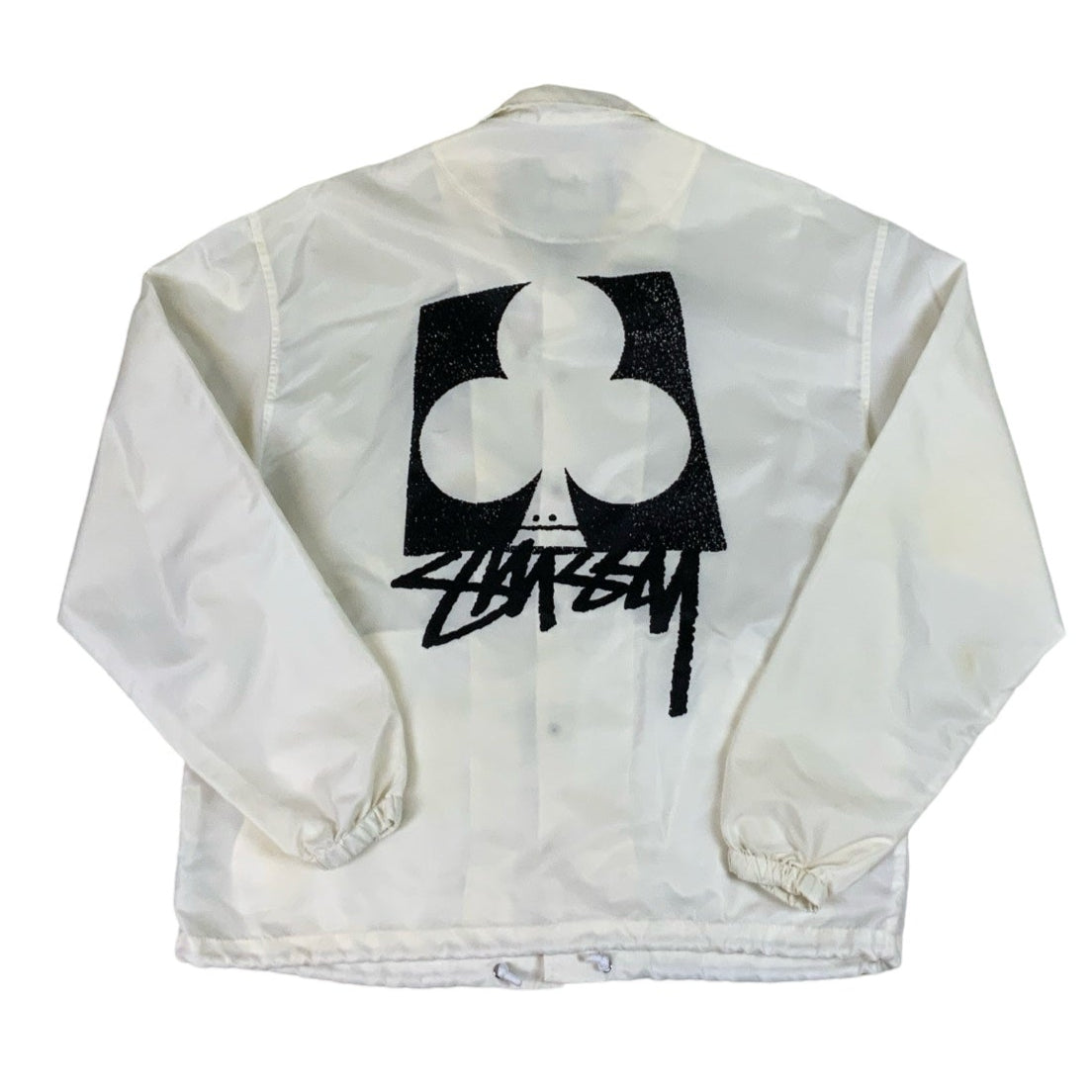 Stussy White Graphic Streetwear Coach Jacket M L